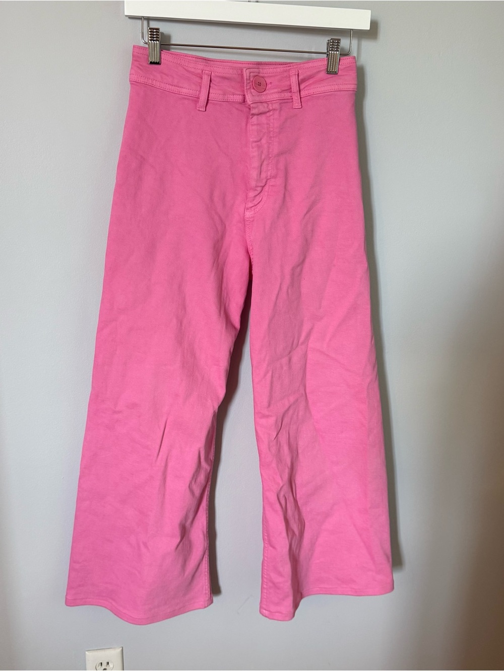 Zara Wide-Leg Pink High-Rise Pants *Shortened Length* - Picture 1 of 4